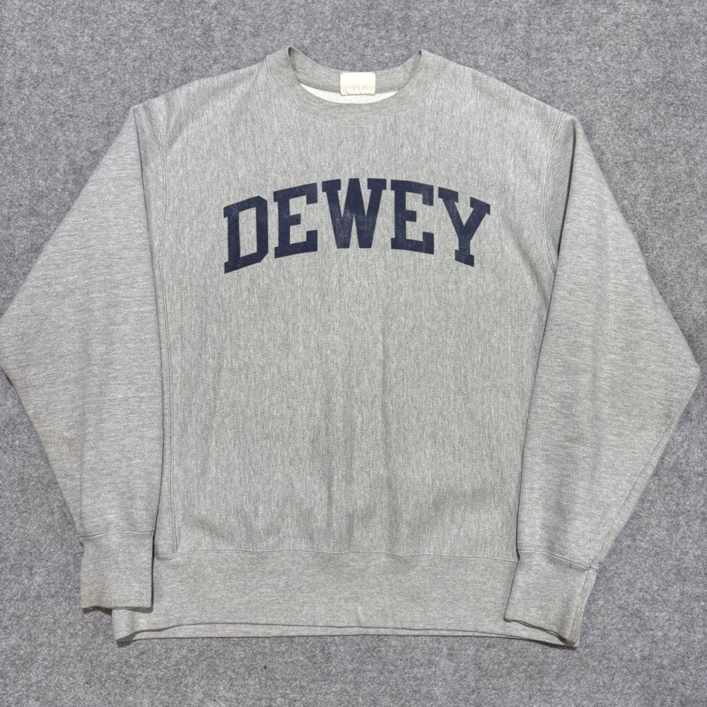 Champion Reverse Weave Dewey Sweatshirt Mens Large Gray Crewneck Fleece Pullover